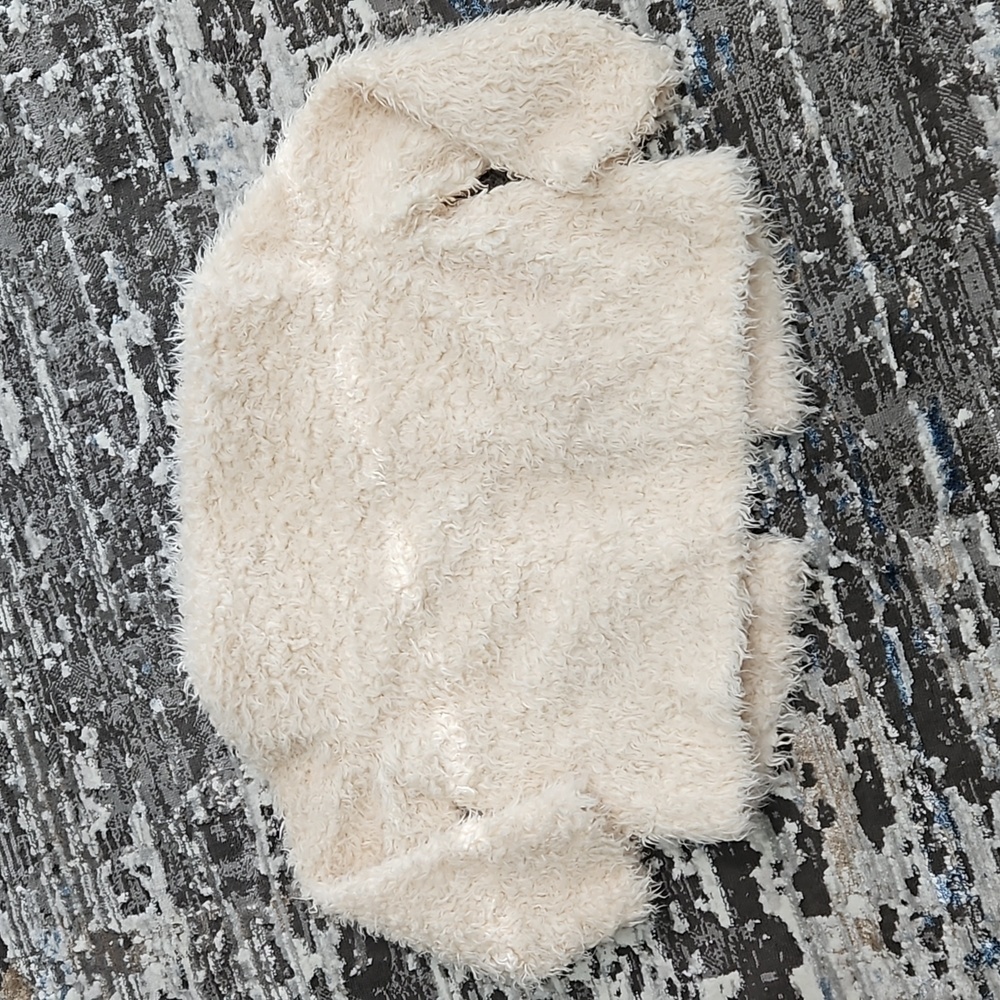 Cabi ivory fuzzy sherpa open lined jacket style 3024 - Picture 7 of 9